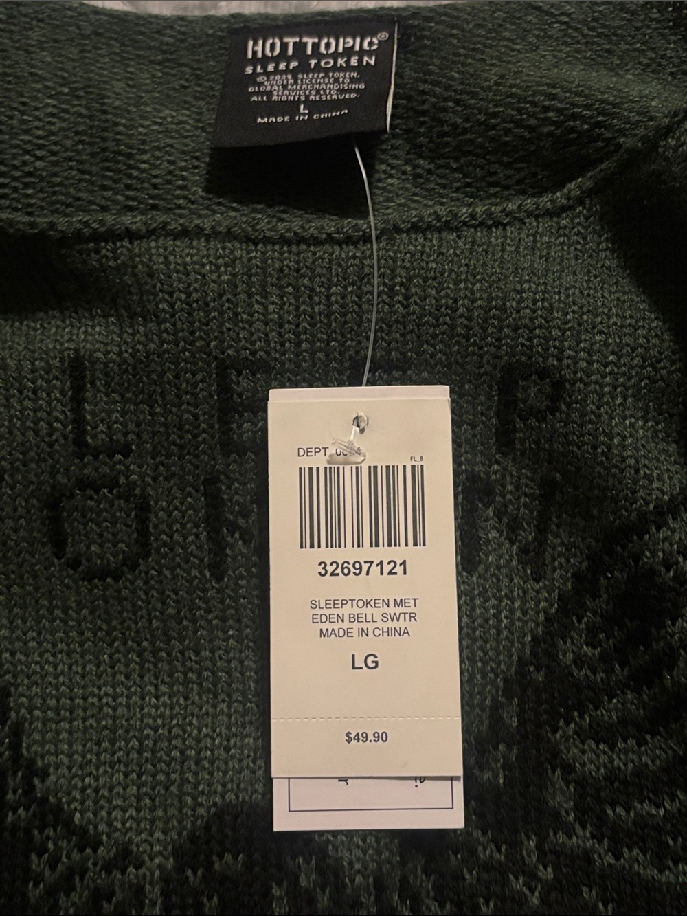 Hot Topic Sleep Token Bell-Sleeve Knit Sweater (says LG fits like MD) - Picture 3 of 3
